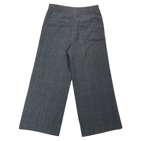 Zara Wide Leg Pants Womens Medium Gray Plaid Trafaluc High Rise Classic Chic - Picture 6 of 15